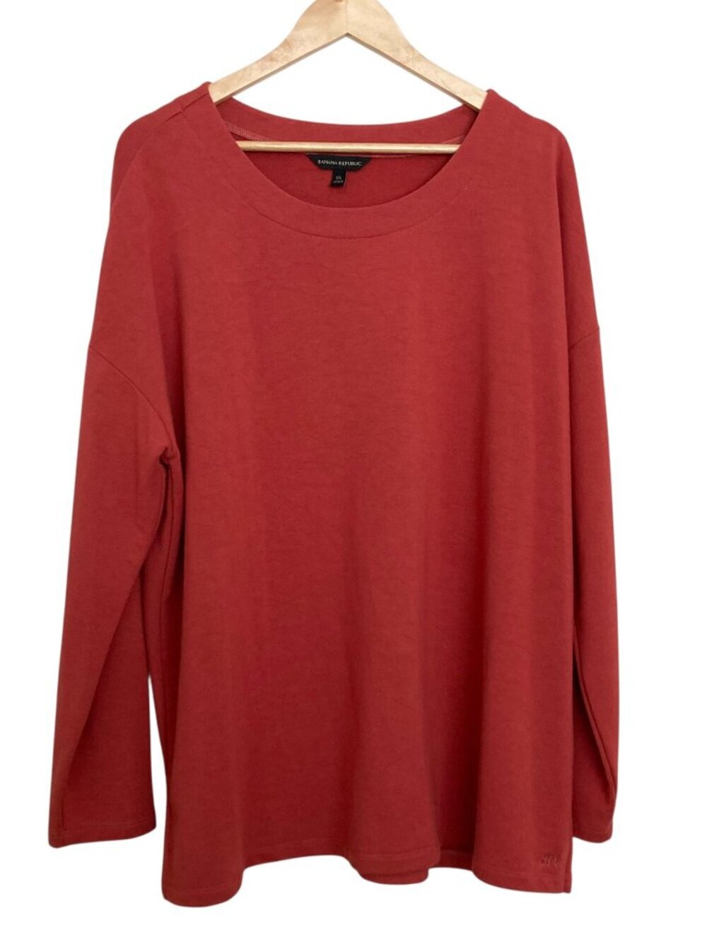 BANANA REPUBLIC Round Neck Knit Pullover Tunic Top Size XXL Rosy Rust